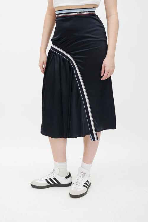 Sportmax Navy & Multicolour Logo Elastic Asymmetrical Set
