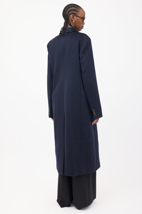 Sportmax Navy Wool Double Breasted Insulated Coat