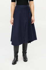 Sportmax // Navy Wool Zip Skirt – VSP Consignment