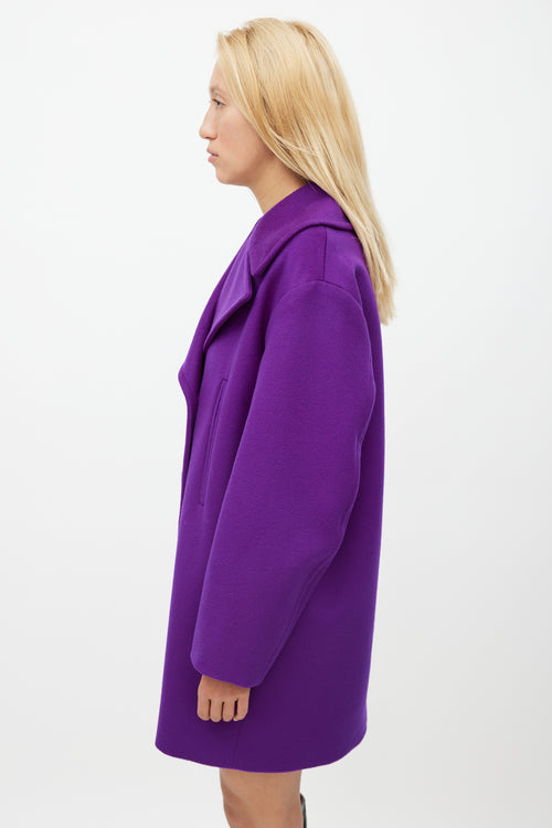 Sportmax Purple Wool Double Breasted Coat