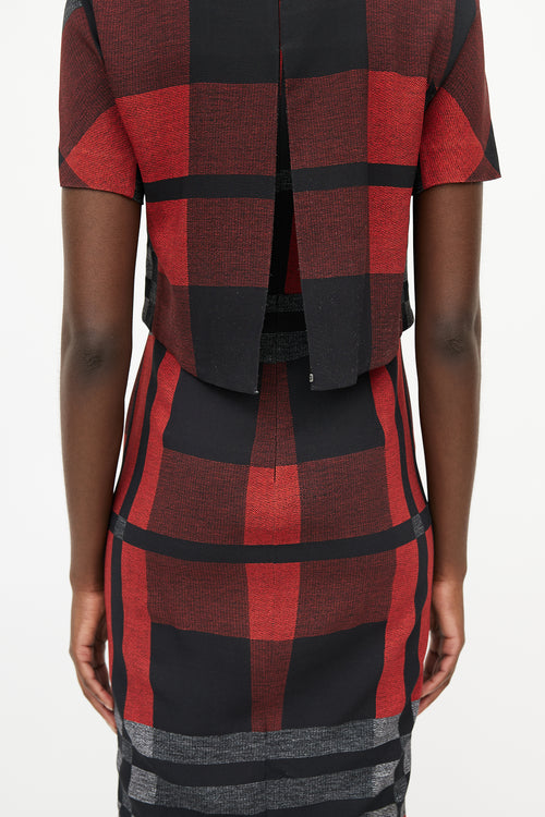 Sportmax Red & Multicolour Plaid Dress