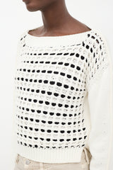 Sportmax White & Black Cage Knit Sweater
