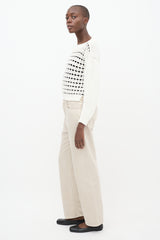Sportmax White & Black Cage Knit Sweater