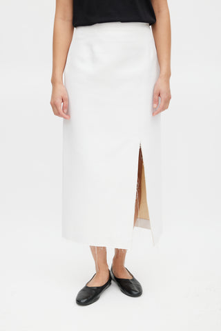 Sportmax White Distresssed Skirt