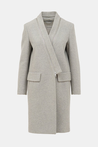 Sportmax Wool Zip Lapel Coat