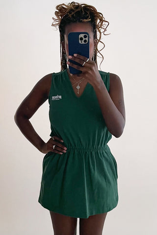 Sporty & Rich Green Cinch Waist  Dress