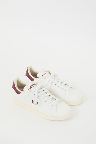 Sporty & Rich X Adidas Originals White & Burgundy Stan Smith Sneaker