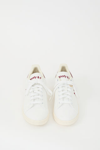 Sporty & Rich X Adidas Originals White & Burgundy Stan Smith Sneaker