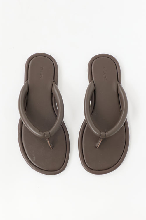 St. Agni Leather Sumi Slide