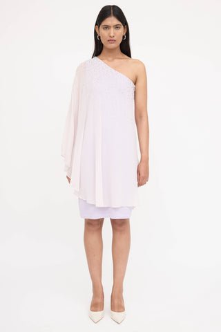 St. John Embellished Asymmetrical Dress