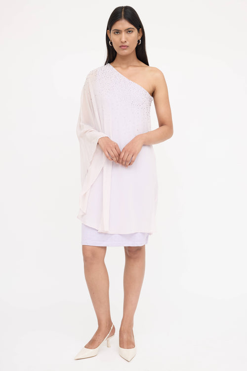 St. John Embellished Asymmetrical Dress