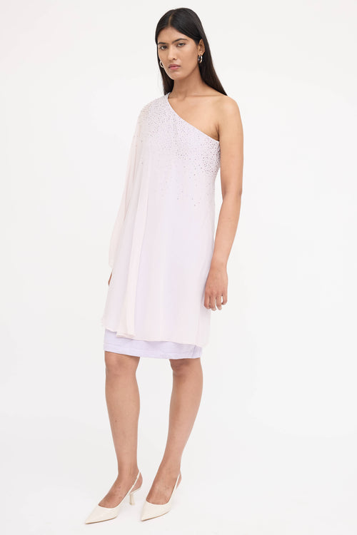 St. John Embellished Asymmetrical Dress