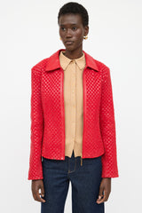 St. John Leather Woven Jacket