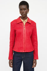 St. John Leather Woven Jacket