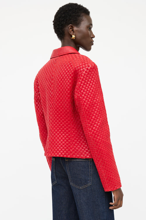 St. John Leather Woven Jacket