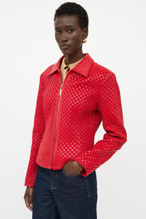 St. John Leather Woven Jacket