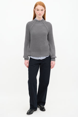 St. Agni Grey Knit Cut Out Sweater