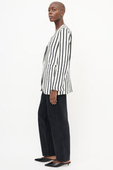 St. Agni Linen Striped Blazer