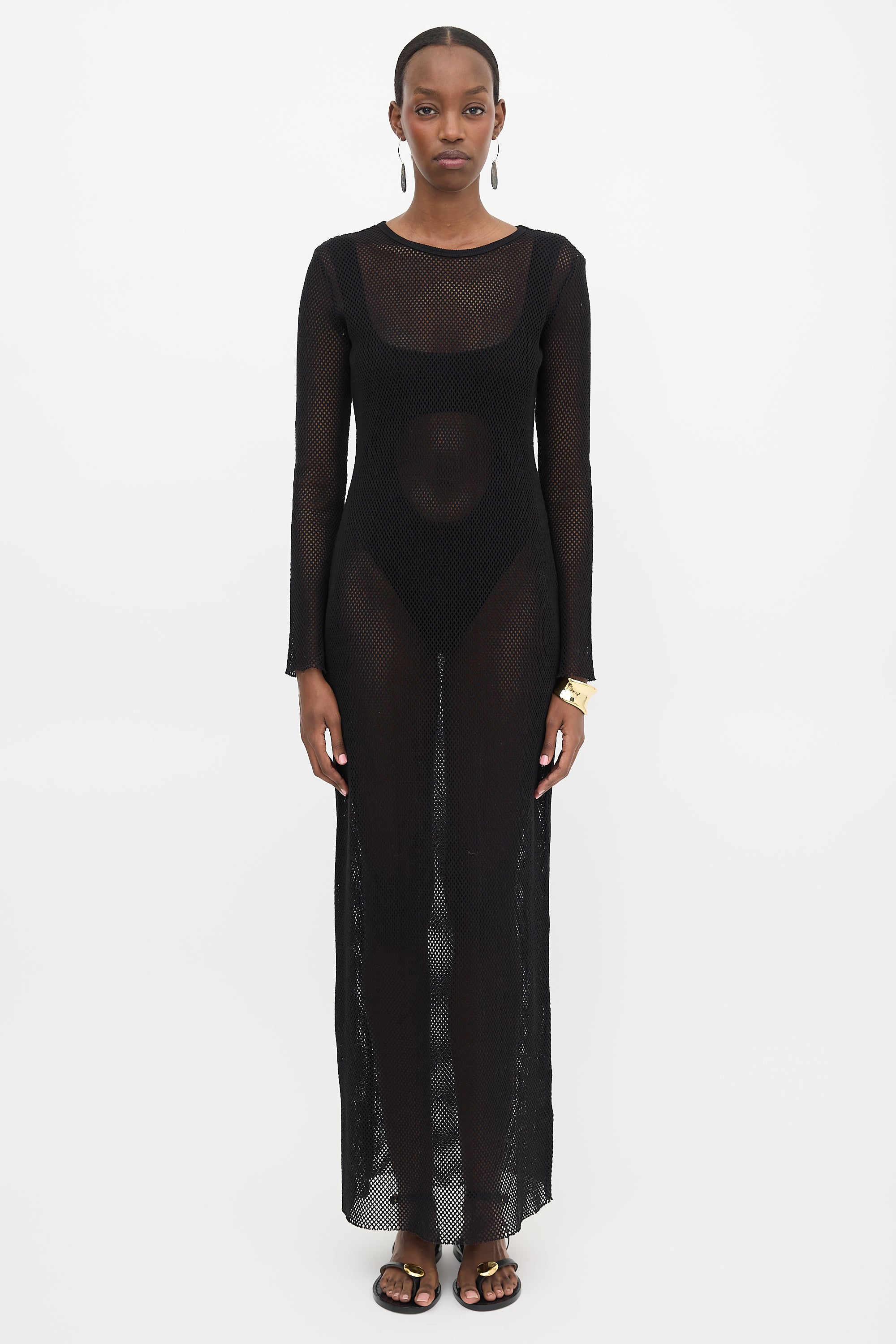 st agni mesh dress Mesh Long Sleeve Dress