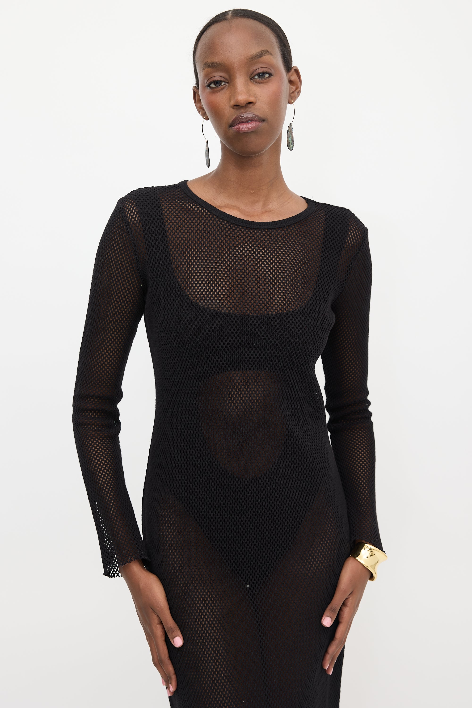 st agni mesh dress St. Agni | Transparent Column Dress
