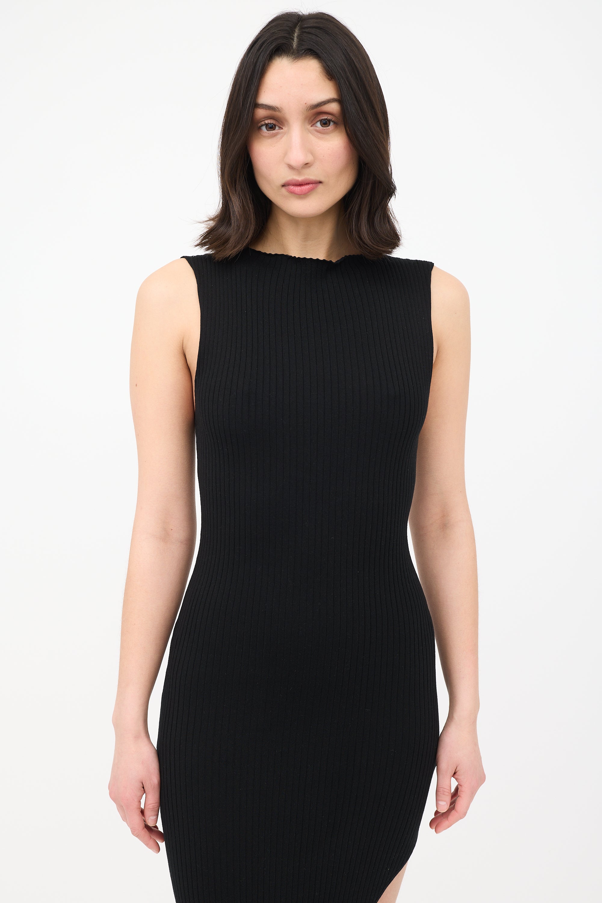 st agni two part knit dress St. Agni // Ribbed Knit Cut Away Dress VSP Consignment