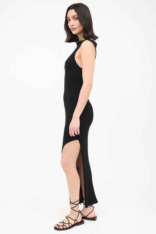 St. Agni Ribbed Knit Cut Away Dress
