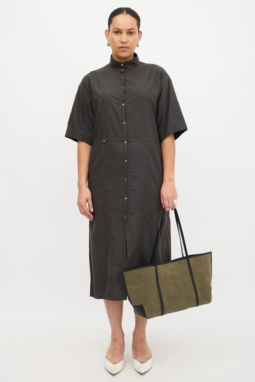 St. Agni Suede & Leather Bateau Tote Bag