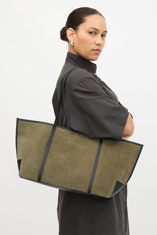 St. Agni Suede & Leather Bateau Tote Bag