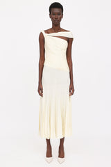 St. John Pleated One Shoulder Dress