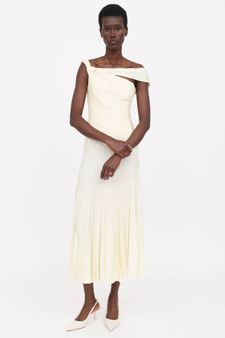 St. John Pleated One Shoulder Dress