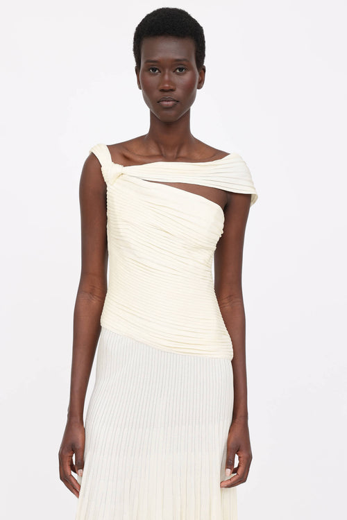 St. John Pleated One Shoulder Dress