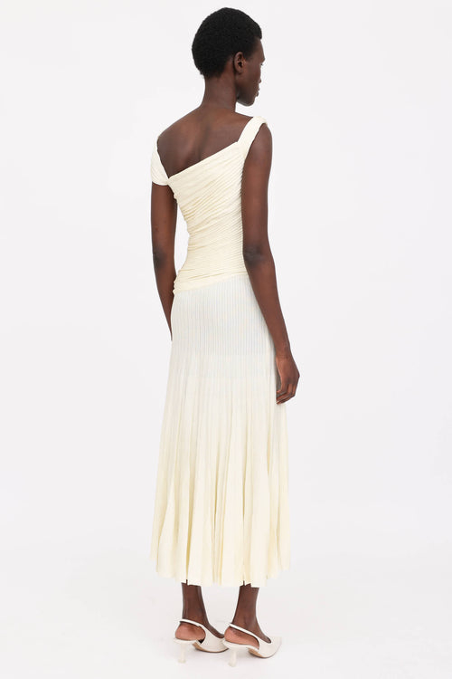 St. John Pleated One Shoulder Dress