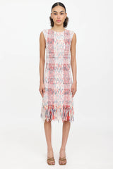 St. John Woven Fringe Midi Dress