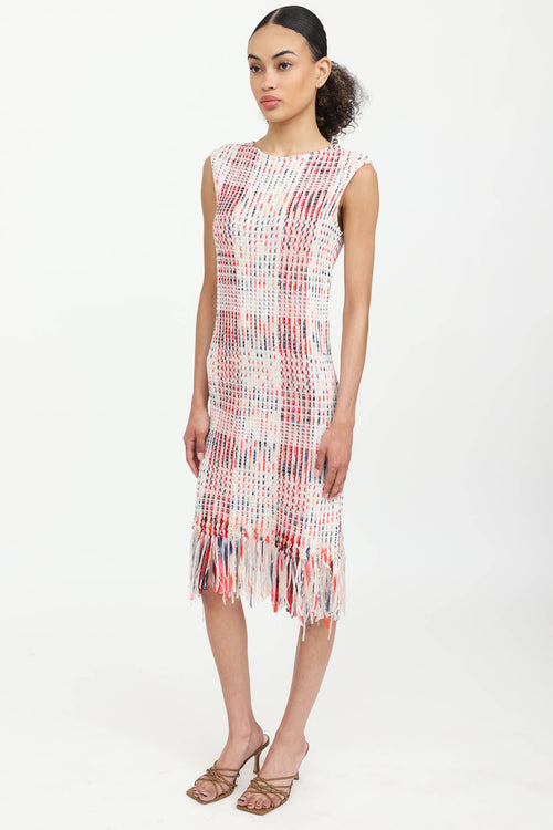 St. John Woven Fringe Midi Dress