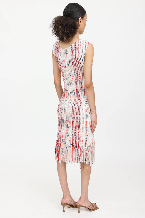 St. John Woven Fringe Midi Dress