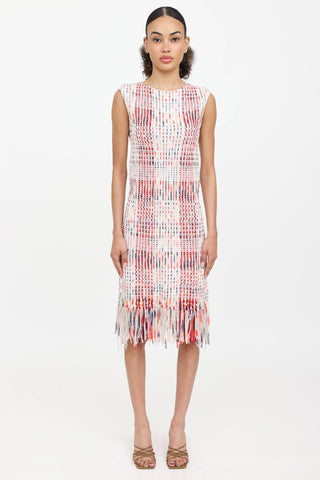 St. John Woven Fringe Midi Dress
