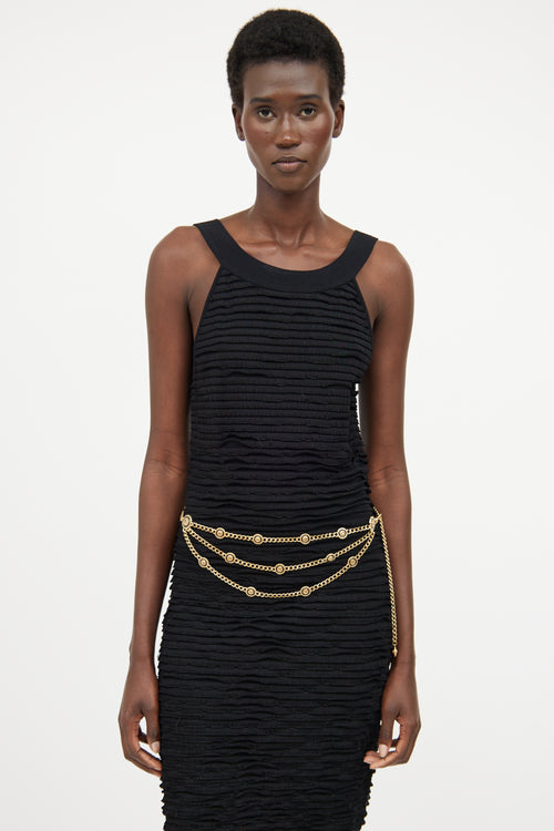 Gold & Black Enamel Chain Belt