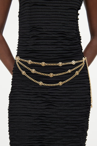 Gold & Black Enamel Chain Belt