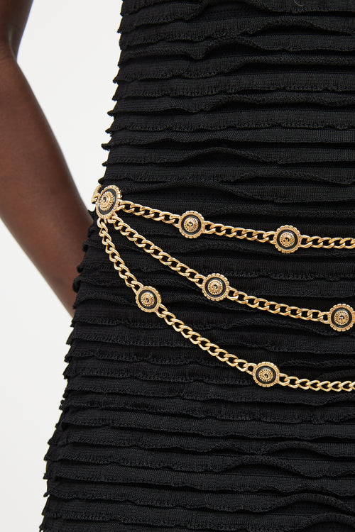 Gold & Black Enamel Chain Belt