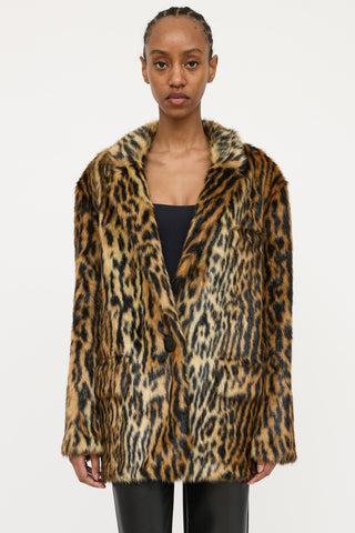 Stand Studio Faux Fur Printed Coat