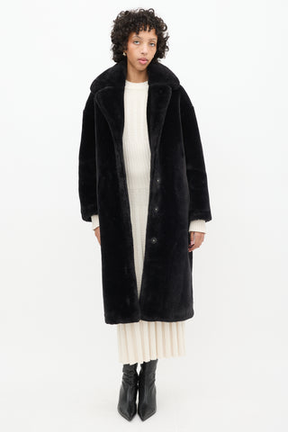 Stand Studio Black Faux Fur Camilla Coat