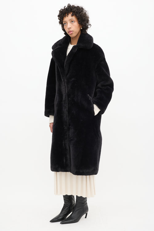 Stand Studio Black Faux Fur Camilla Coat