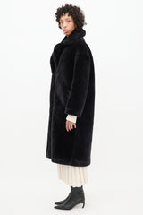 Stand Studio Black Faux Fur Camilla Coat