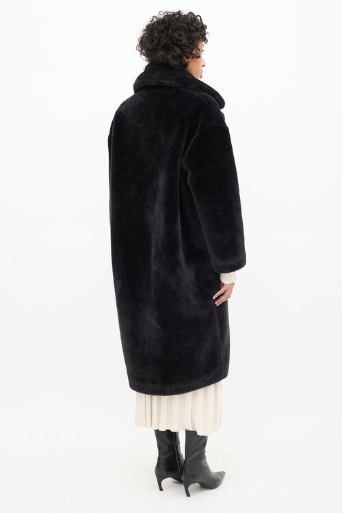 Stand Studio Black Faux Fur Camilla Coat