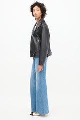 Stand Studio Black Leather Icon Biker Jacket