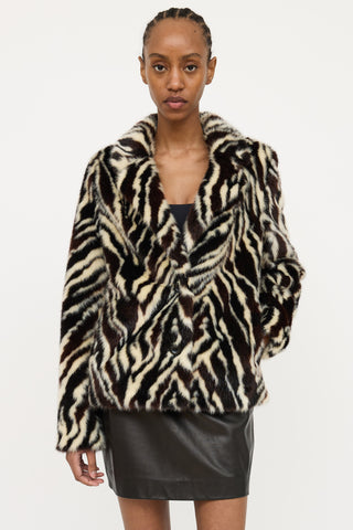 Stand Studio Faux Fur Printed Coat