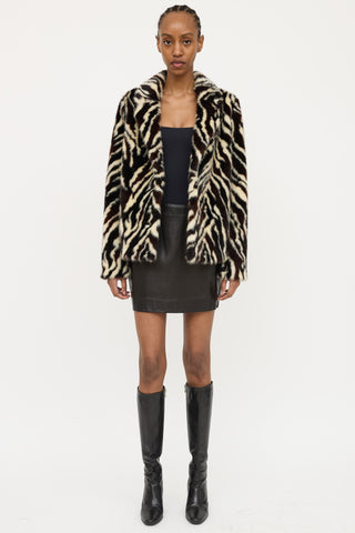 Stand Studio Faux Fur Printed Coat