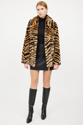 Stand Studio Brown & Black Animal Print Coat