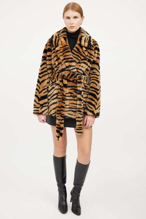 Stand Studio Brown & Black Animal Print Coat