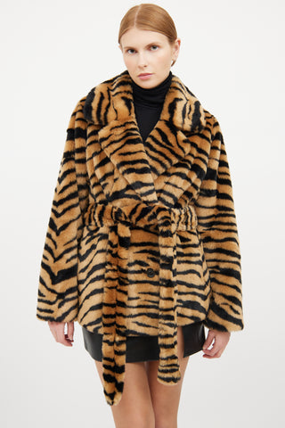 Stand Studio Brown & Black Animal Print Coat